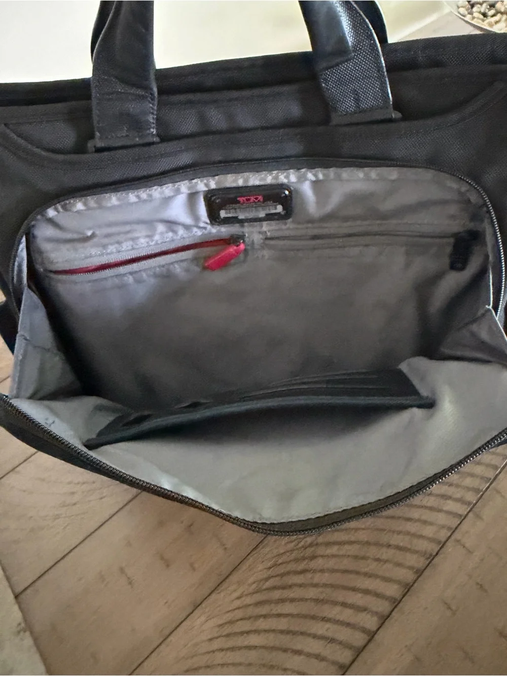Tumi Black Nylon Laptop Briefcase with Detachable Shoulder Strap